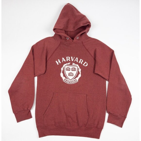 Vintage 1980s Harvard University Champion Hoodie Men Small Fits XS Red Pullover - Picture 2 of 13